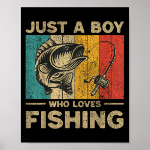 Funny Vintage Fishing Jokes Boys Fisherman B Fi-sh Poster