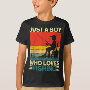 Funny Vintage Fishing Jokes Boys Fisherman B Fi-sh T-Shirt