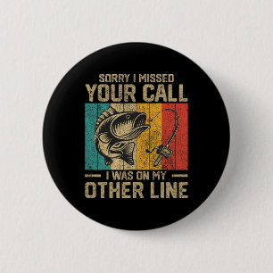 Funny Vintage Fishing Jokes Womens Mens Fisherman 6 Cm Round Badge