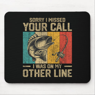 Funny Vintage Fishing Jokes Womens Mens Fisherman Mouse Pad