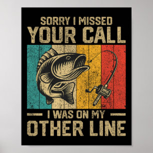 Funny Vintage Fishing Jokes Womens Mens Fisherman Poster