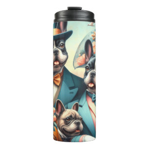 Funny Vintage French Bulldog Painting Thermal Tumbler