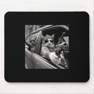 Funny Vintage Gangster Cat Meme Cat Dad Women Grap Mouse Pad