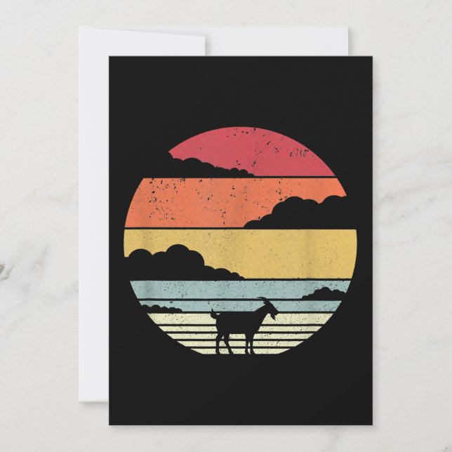 Funny Vintage Goat Gift Holiday Card (Front)