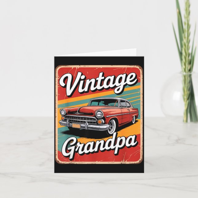 Funny Vintage Grandpa  Card (Front)