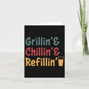 Funny Vintage Grill Dad - Grilling Chilling Refill Card