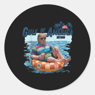 Funny Vintage Gulf Of Us America 2025 American Fla Classic Round Sticker
