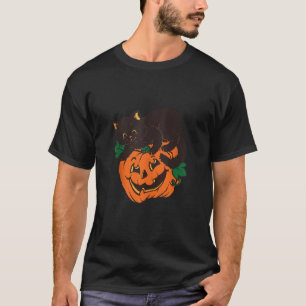 Funny Vintage Halloween Ghost Black Cat Pumpkin Ta T-Shirt
