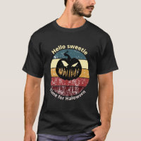 Funny vintage Haloween time sunset scary pumpkin  