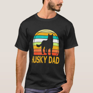 Funny Vintage Husky Dog Happy Father Day Dog Daddy T-Shirt