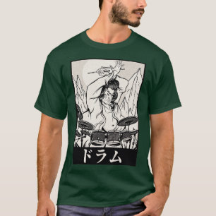 Funny Vintage Japanese Samurai Drummer T-Shirt
