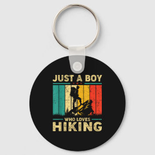 Funny Vintage Just A Boy Who Loves Hiking Key Ring