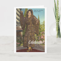 Funny vintage lady in dress made of cigars