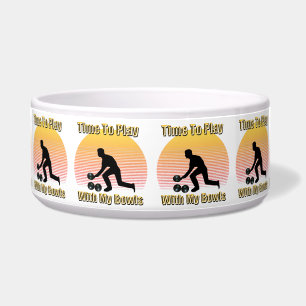 Funny Vintage Lawn Bowls Play Time, Pet Bowl