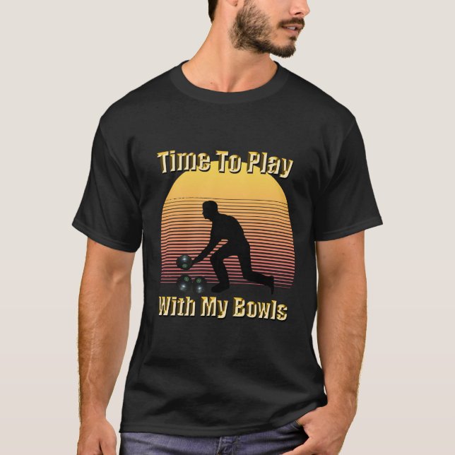 Funny Vintage Lawn Bowls Play Time, Tshirt (Front)