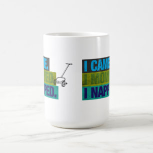 Funny vintage lawn mower mowing dad joke honey do coffee mug