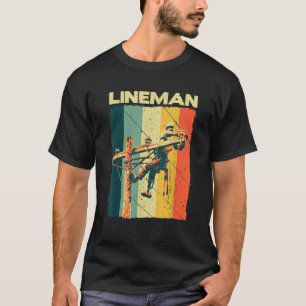 Funny Vintage Lineman Designs Men Women Electronic T-Shirt