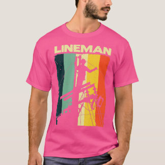 Funny Vintage Lineman Designs Men Women Electronic T-Shirt