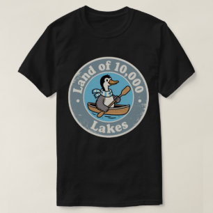 Funny Vintage Minnesota Loon Bird Canoe Retro T-Shirt