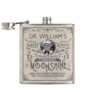 Funny Vintage Moonshine Hillbilly Medicine Custom Hip Flask
