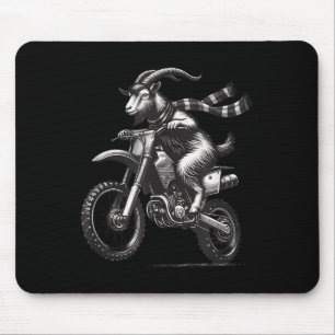 Funny Vintage Motocross Bike Graphic Goat Riding D Mouse Pad