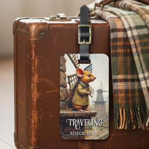 Funny Vintage Mouse Luggage Tag