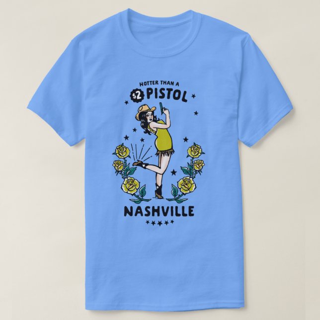 Funny Vintage Nashville Tennessee Country Cowgirl T-Shirt (Design Front)