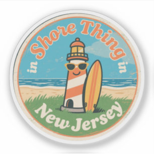 Funny Vintage New Jersey Lighthouse Surf Retro