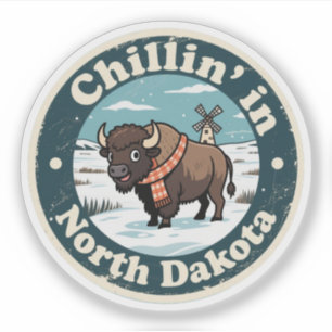Funny Vintage North Dakota Bison Scarf Winter