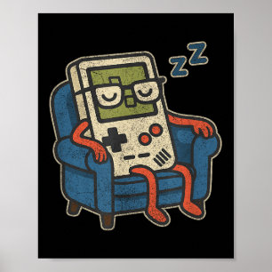 Funny Vintage Old Gamer Retro Video Game Old Gamer Poster