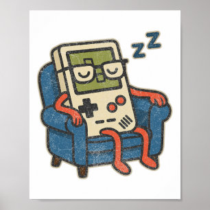 Funny Vintage Old Gamer Retro Video Game Old Gamer Poster