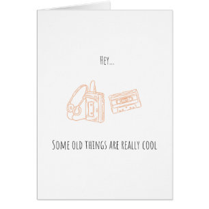 Funny Vintage Old Walkman Cassette Birthday Card