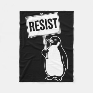 Funny Vintage Penguin Resist Cool Penguins Resist Fleece Blanket