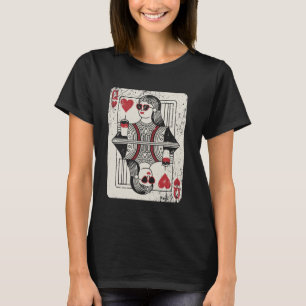 Funny Vintage Playing Card Queen of Hearts for Cof T-Shirt