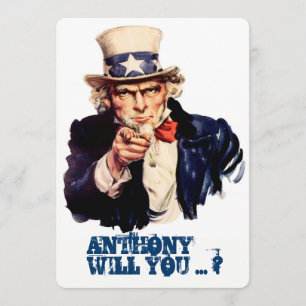 Funny vintage proposal invitation