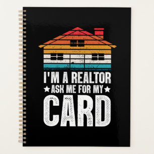 Funny Vintage Real Estate Broker Realtor Card Planner
