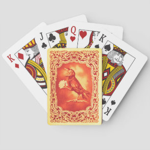 Funny Vintage Red Crow Playing Cards