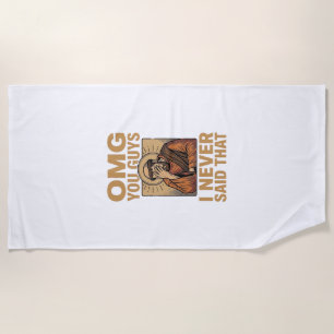 Funny Vintage Religious Facepalm Quote Shirt Desig Beach Towel