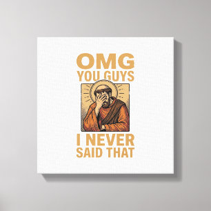 Funny Vintage Religious Facepalm Quote Shirt Desig Canvas Print