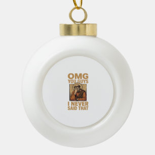 Funny Vintage Religious Facepalm Quote Shirt Desig Ceramic Ball Christmas Ornament
