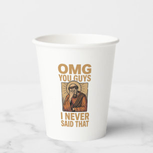 Funny Vintage Religious Facepalm Quote Shirt Desig Paper Cups