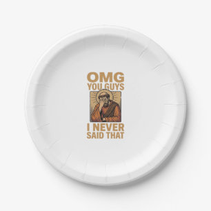 Funny Vintage Religious Facepalm Quote Shirt Desig Paper Plate
