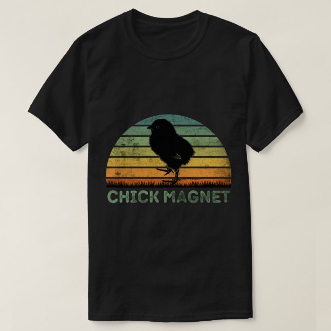 Funny Vintage Retro Chick Magnet   T-Shirt (Design Front)