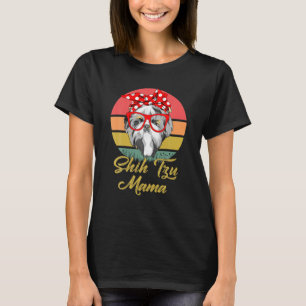Funny Vintage Retro Shih Tzu Mama Gift Dog Lover T-Shirt