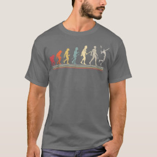 Funny Vintage Retro Style Evolution Badminton  T-Shirt