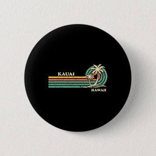 Funny Vintage Retro Summer Vacation Hawaii Kauai B 6 Cm Round Badge