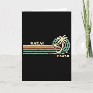 Funny Vintage Retro Summer Vacation Hawaii Kauai B Card