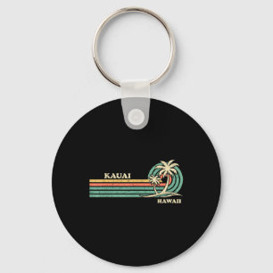Funny Vintage Retro Summer Vacation Hawaii Kauai B Key Ring