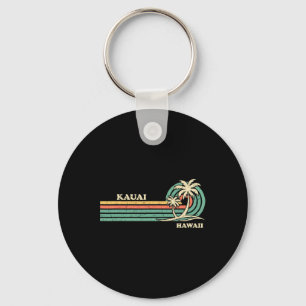Funny Vintage Retro Summer Vacation Hawaii Kauai B Key Ring