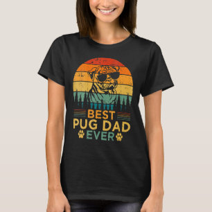 Funny Vintage Retro Vintage Best Pug Dad Ever Fath T-Shirt